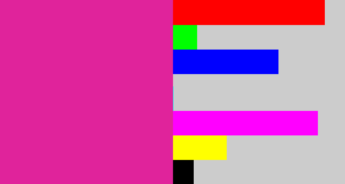 Hex color #e0239b - shocking pink