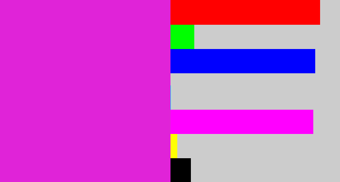 Hex color #e023d8 - purple/pink