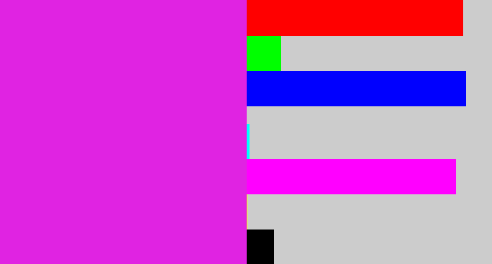 Hex color #e023e2 - purple/pink