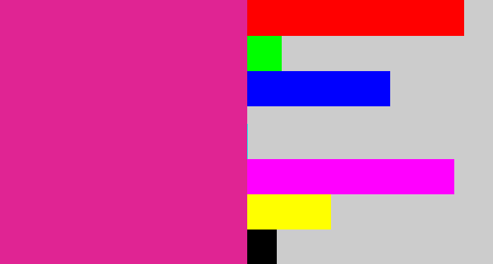 Hex color #e02493 - darkish pink