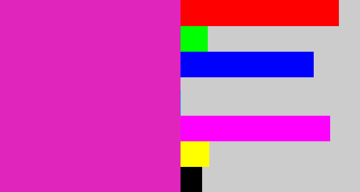 Hex color #e025bd - purpley pink