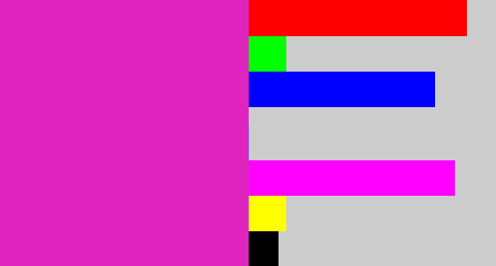 Hex color #e025bf - purple/pink