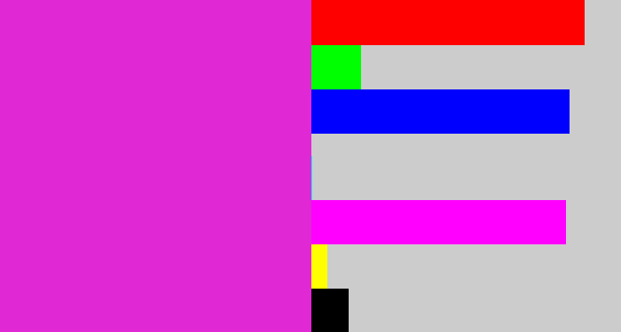 Hex color #e028d4 - purple/pink