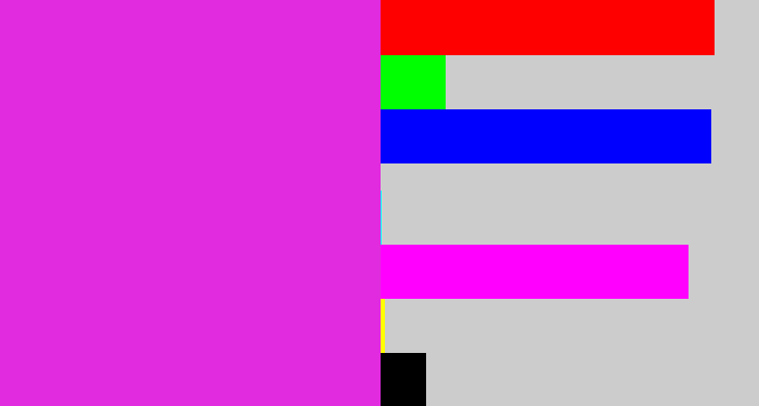 Hex color #e02bde - purple/pink