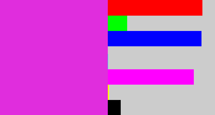 Hex color #e02ddd - purple/pink
