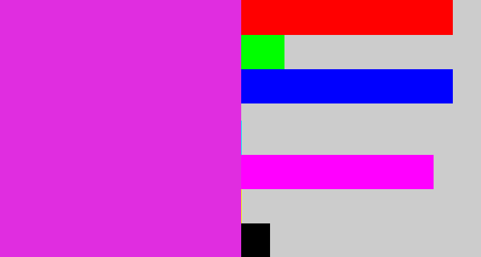 Hex color #e02de0 - purple/pink