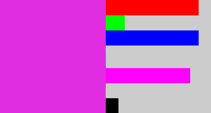 Hex color #e02de1 - purple/pink