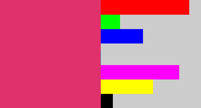 Hex color #e0316c - dark pink