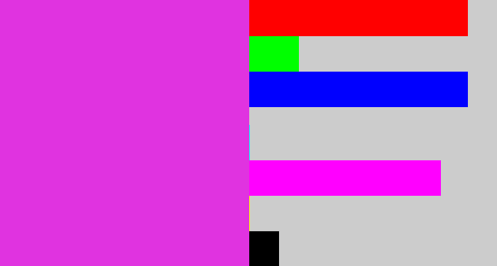 Hex color #e033e0 - purple pink