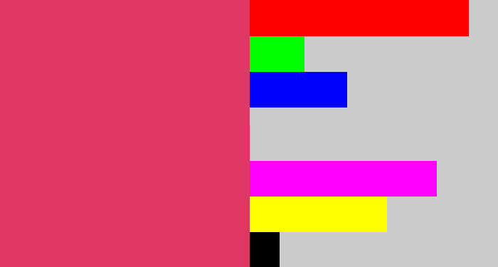 Hex color #e03864 - dark pink