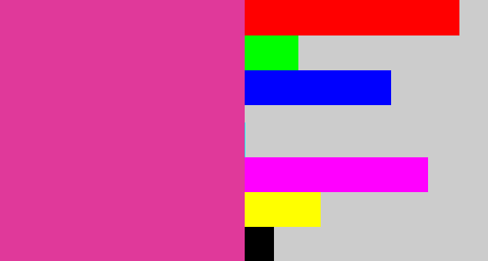 Hex color #e0399a - darkish pink