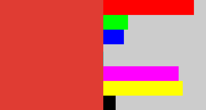 Hex color #e03c33 - tomato