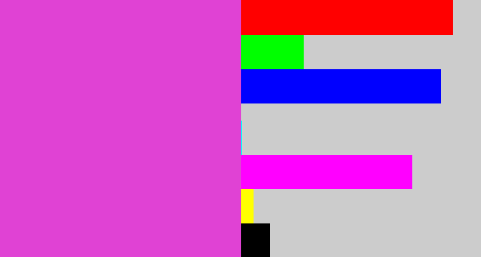 Hex color #e042d4 - purple pink