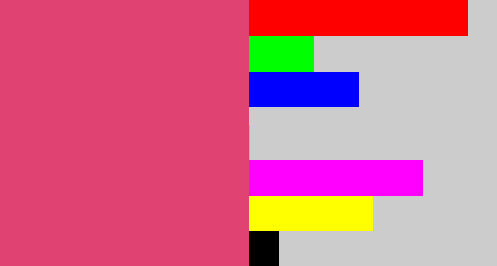Hex color #e04371 - darkish pink