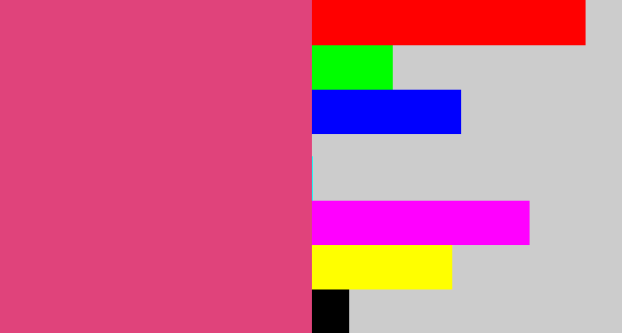 Hex color #e0437b - darkish pink