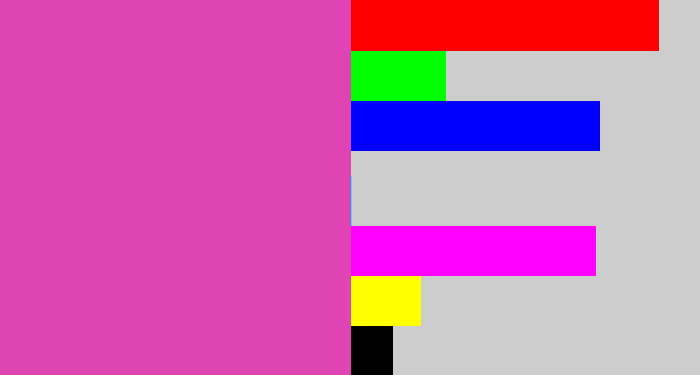 Hex color #e044b4 - purpleish pink