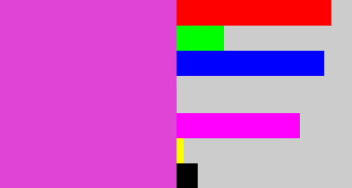Hex color #e044d6 - purple pink