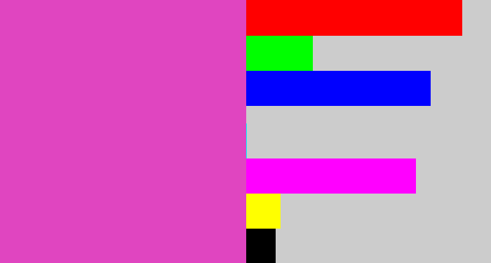 Hex color #e045c0 - purpleish pink