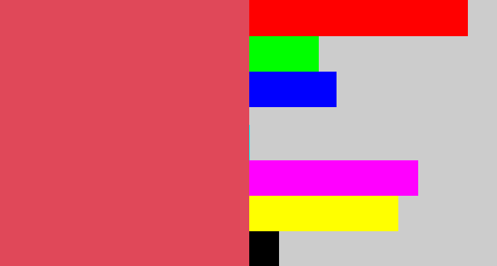 Hex color #e04859 - pastel red