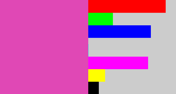 Hex color #e048b5 - purpleish pink