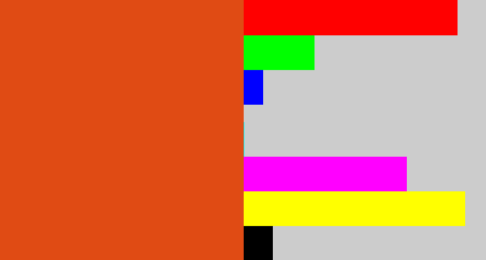 Hex color #e04b14 - deep orange