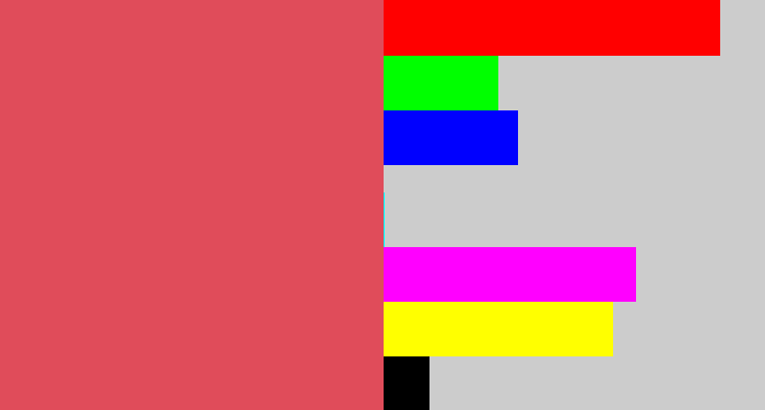 Hex color #e04c5a - pastel red