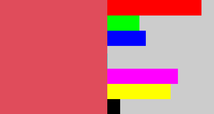 Hex color #e04c5b - pastel red