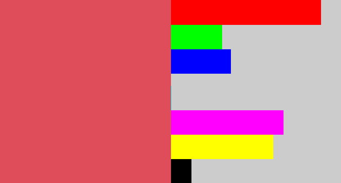 Hex color #e04d5a - pastel red