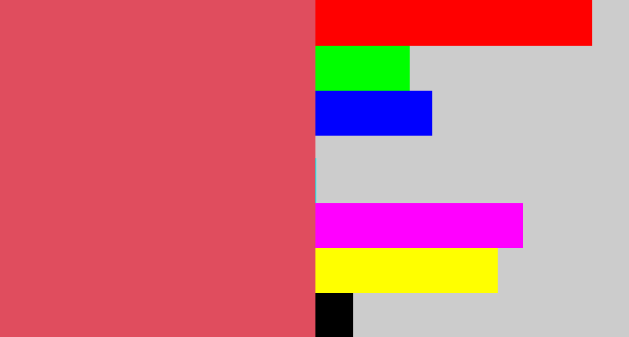 Hex color #e04d5e - pastel red