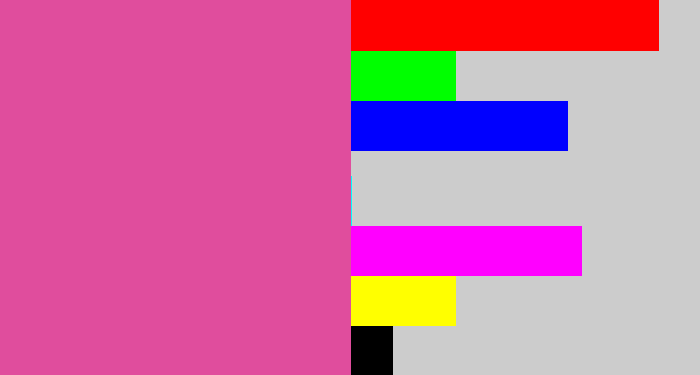Hex color #e04d9d - medium pink