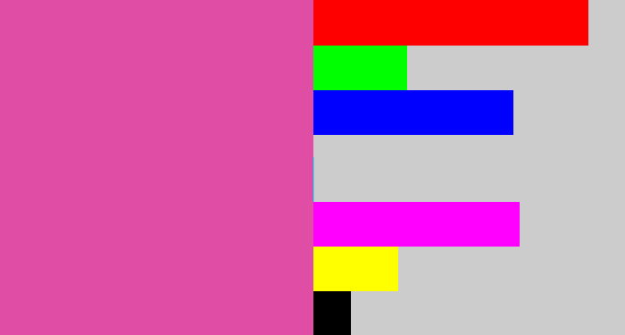 Hex color #e04da4 - purplish pink