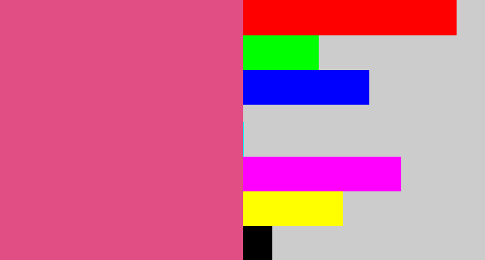 Hex color #e04e84 - darkish pink
