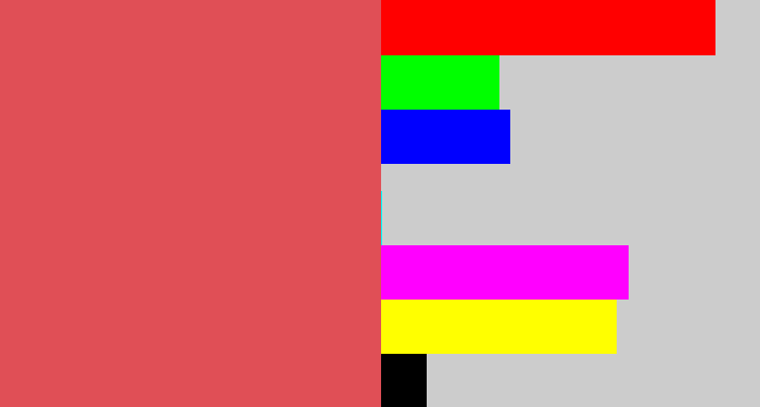 Hex color #e04f56 - pastel red