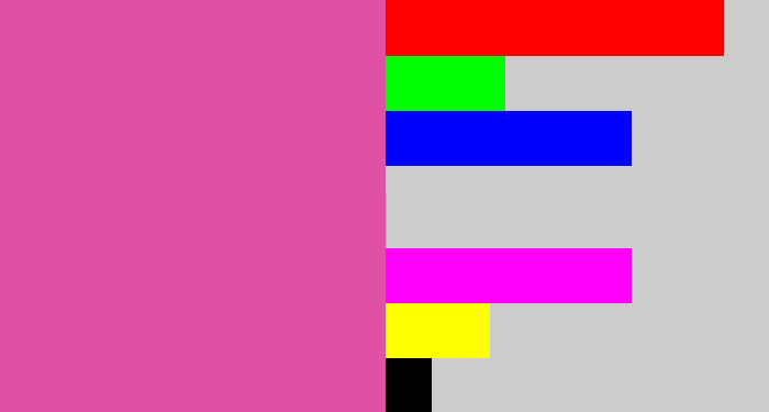 Hex color #e050a4 - purplish pink