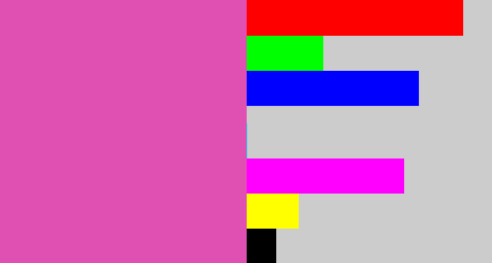 Hex color #e050b2 - purpleish pink