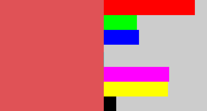 Hex color #e05256 - pastel red