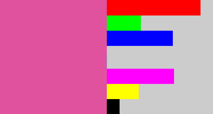 Hex color #e0529d - medium pink