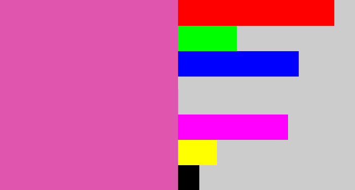 Hex color #e055ae - purplish pink