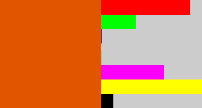 Hex color #e05600 - deep orange