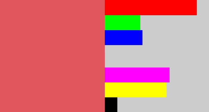 Hex color #e0565c - pastel red