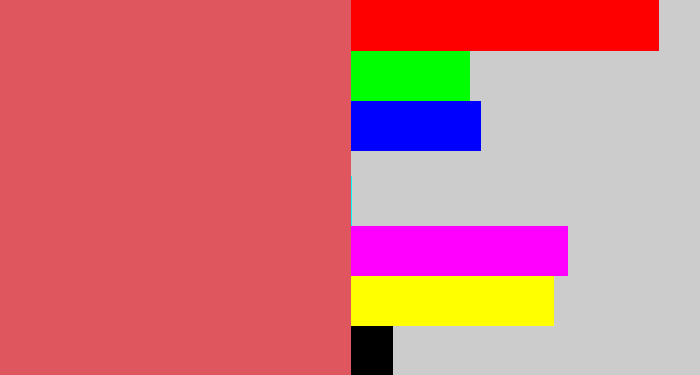 Hex color #e0565e - pastel red