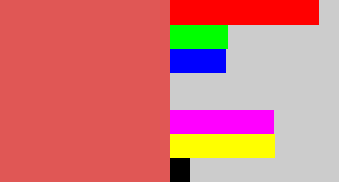 Hex color #e05755 - pastel red