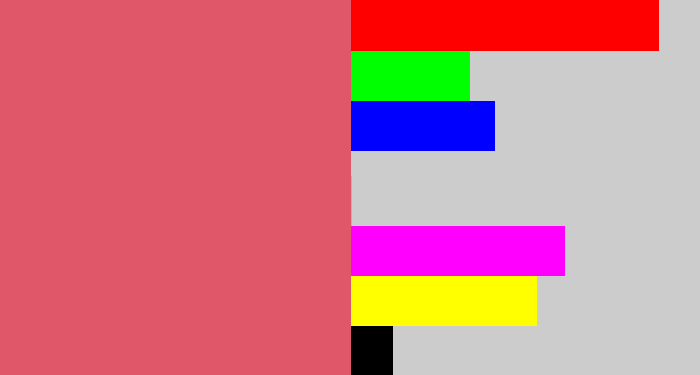 Hex color #e05769 - pastel red