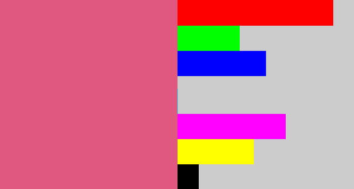 Hex color #e0587f - darkish pink