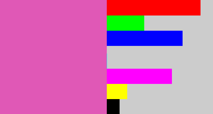 Hex color #e058b6 - pale magenta