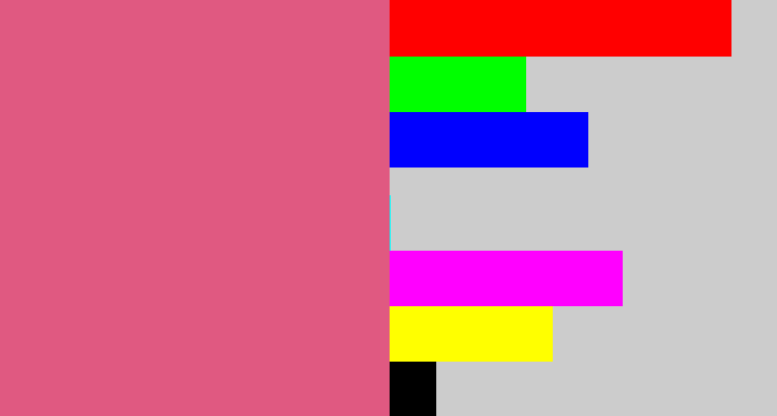 Hex color #e05981 - darkish pink