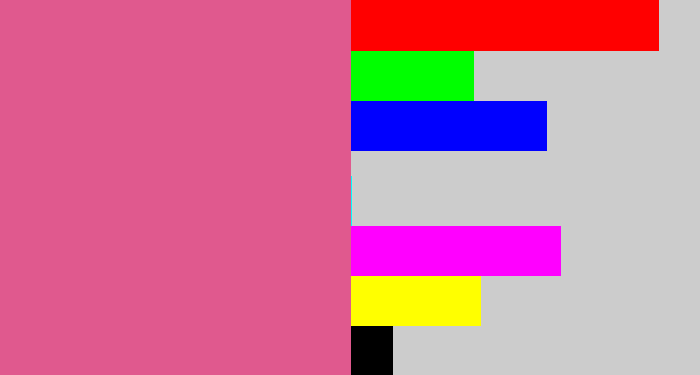 Hex color #e0598e - medium pink
