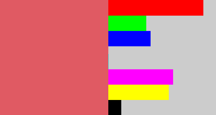 Hex color #e05a63 - pastel red