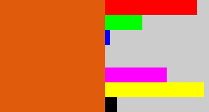 Hex color #e05b0c - deep orange