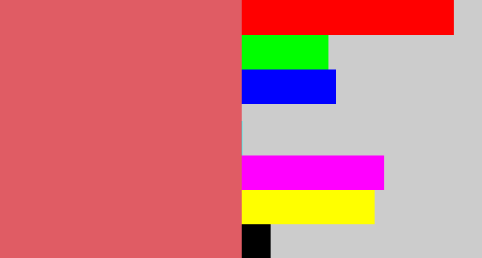 Hex color #e05c64 - pastel red